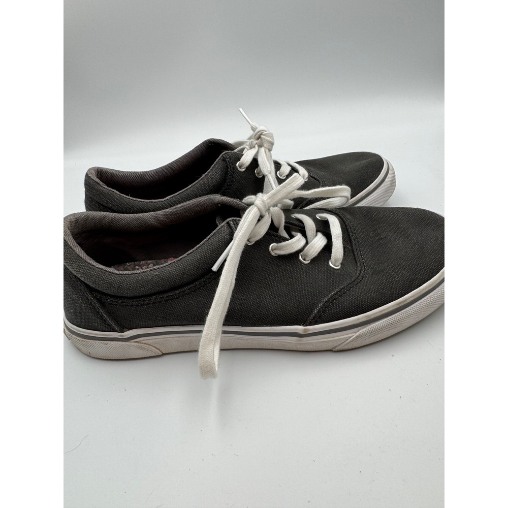Eddie Bauer Womens 7.5 Gray Canvas‎ Low Top Lace Up Sneakers Floral Insole